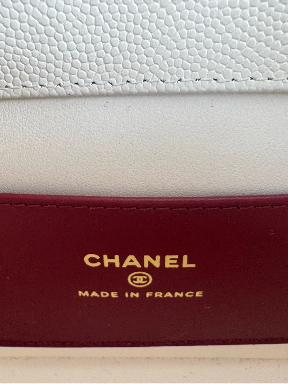 CHANEL Ivory Caviar Mini Preppy Covo Shoulder Bag with Gold CC